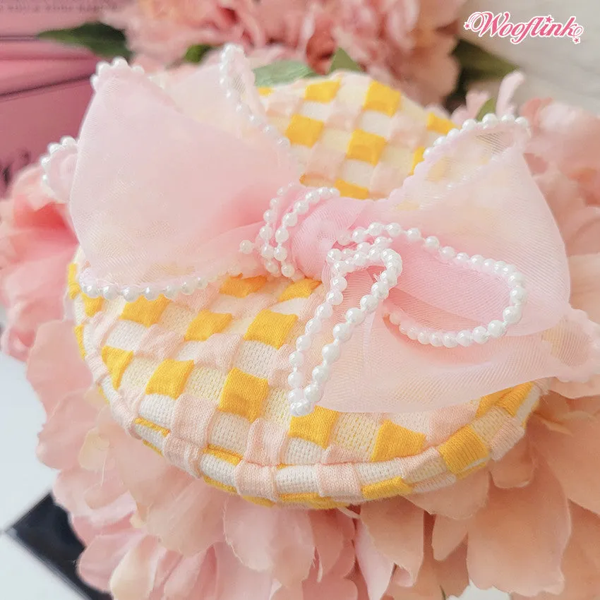 Wooflink Marshmallow Beret in Yellow & Pink