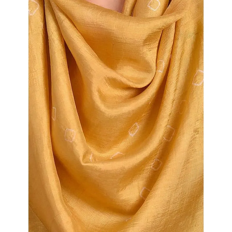 Yellow hand dyed Silk Scarf.